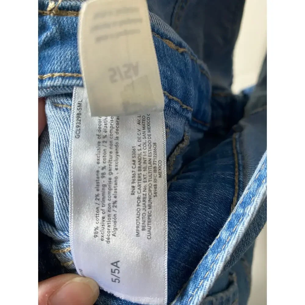 Oshkosh B'Gosh Blue Jean Denim Girls Overalls- Size 5